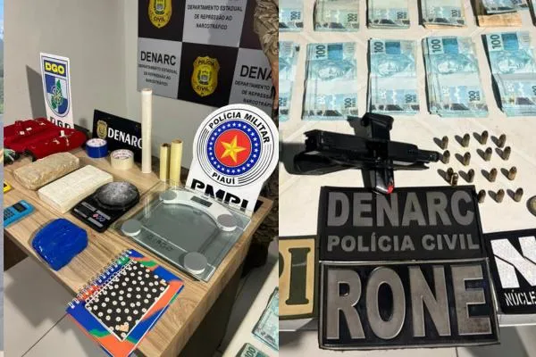 Denarc apreende grande de drogas e dinheiro no bairro Deus Quer, na zona sudeste de Teresina