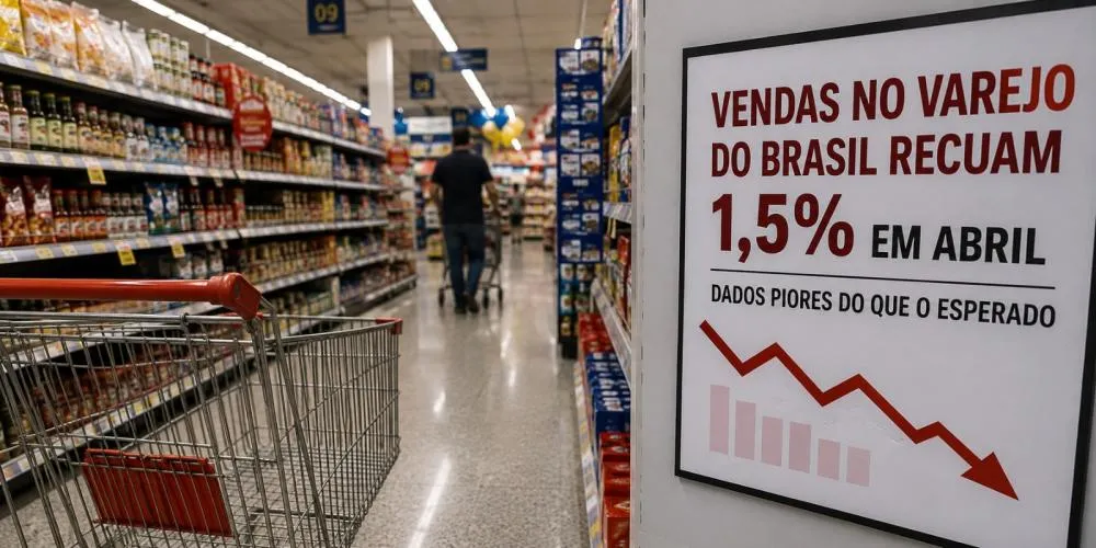 Varejo recua e acende alerta: queda nas vendas amplia dificuldades da economia brasileira