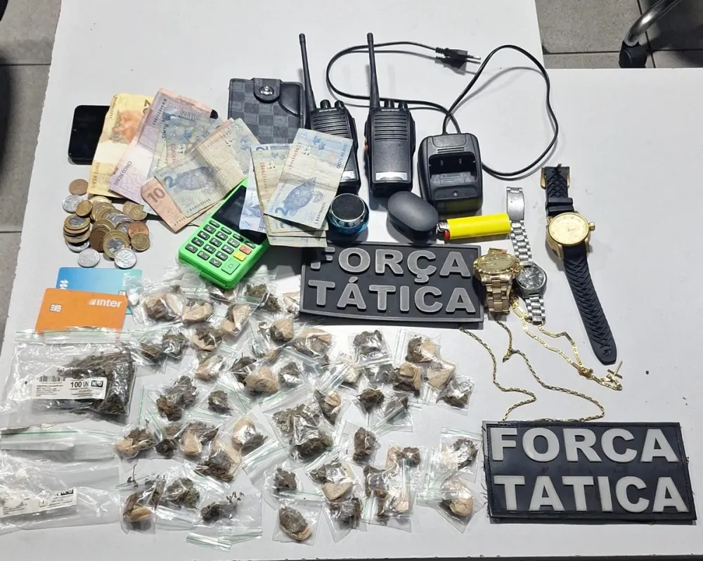 Suspeito de tráfico é preso com drogas e rádio comunicador na zona Sul de Teresina