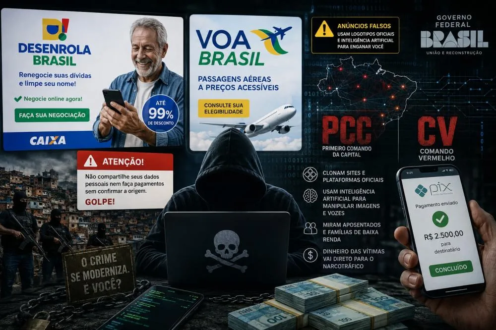 Os programas Voe e Desenrola Brasil 2026 foram raqueados pelas facções - Foto: Reprodução