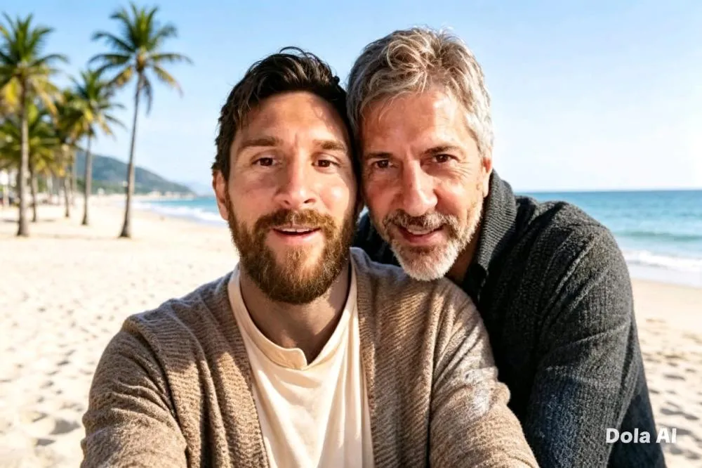 Lionel Messi e o pai Jorge Messi - Foto: Reprodução