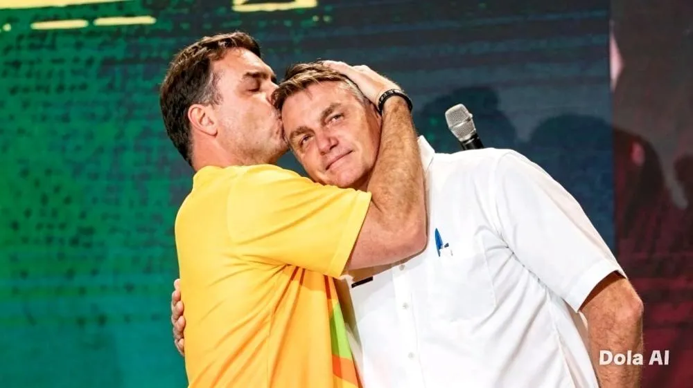 Flávio e o pai Jair Bolsonaro - Foto: Reprodução