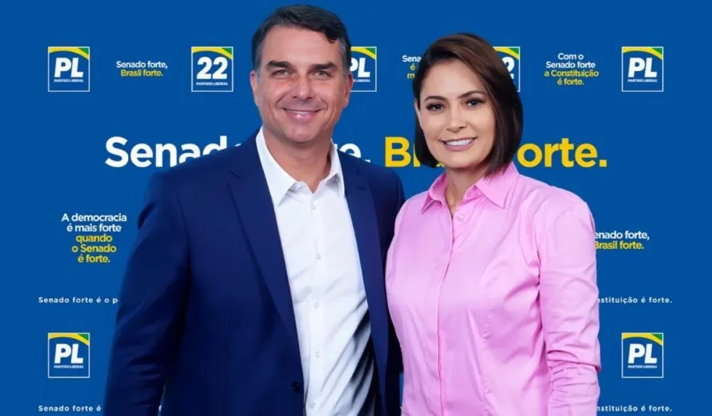 Flávio e Michelle Bolsonaro - Foto: Reprodução
