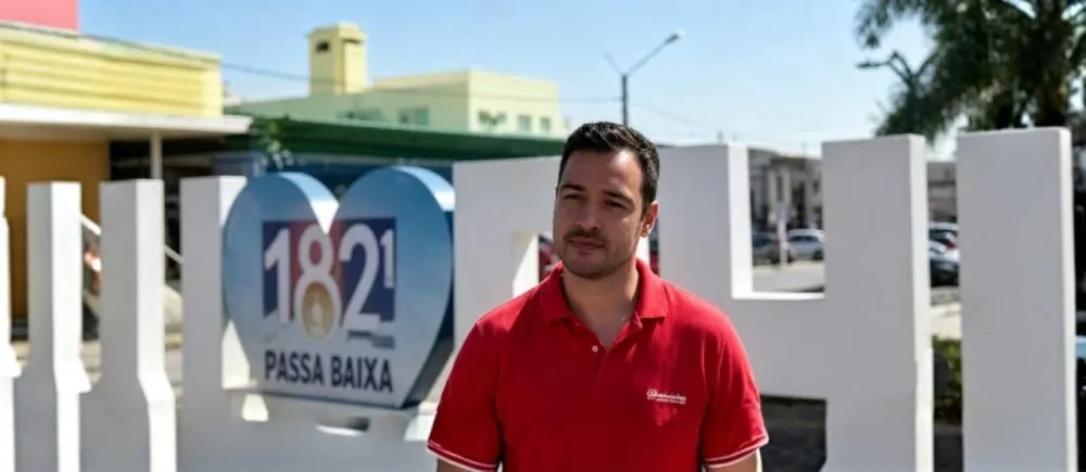 Dr. Vinícius atuando no vídeo, parece que faltou a aula de história e começou a campanha com o pé esquerdo - Foto: Reprodução/Imagem editada por IA
