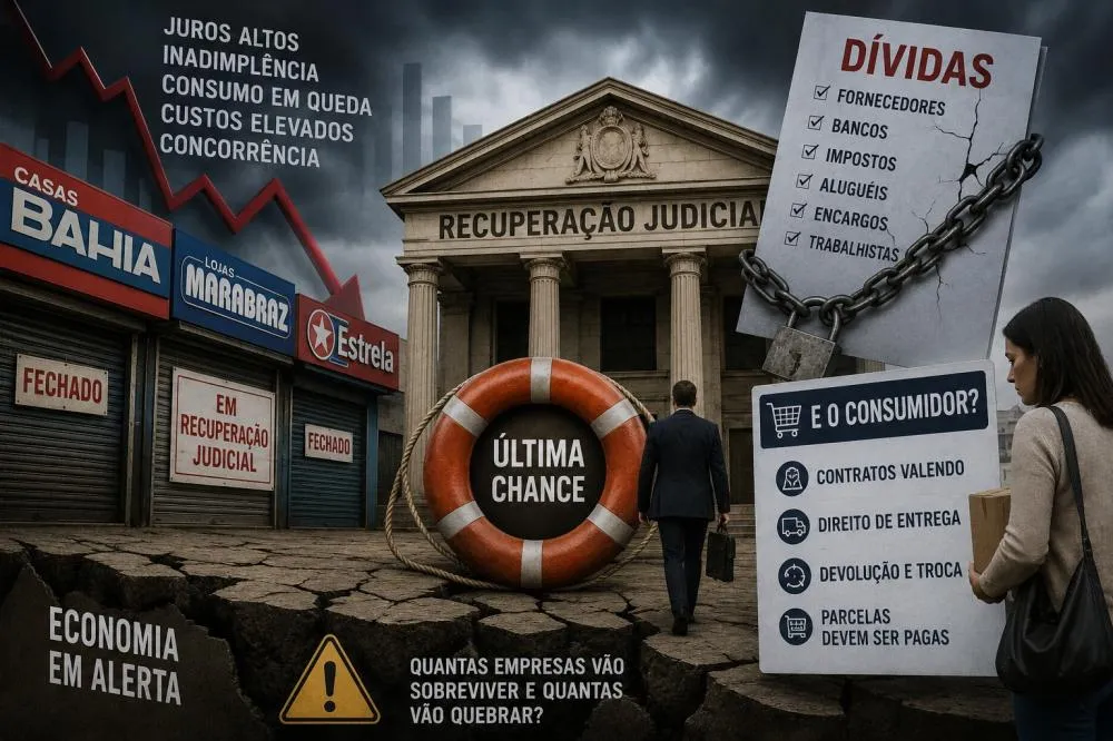 Pedido de Recuperação Judicial não significa necessariamente falência, mas a certeza de uma crise econômica - Foto: Reprodução