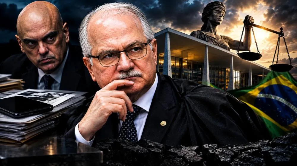 Fachin entre a cruz e a espada - Foto: Reprodução/Imagem produzida por IA