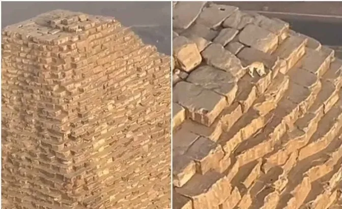Mistério nas alturas: cachorro é flagrado no topo da Grande Pirâmide de Gizé