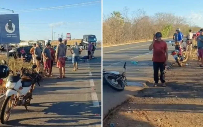 Acidente entre duas motocicletas deixa três feridos em trecho da BR-343, em Campo Maior 