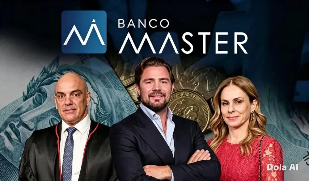 Moraes, Vorcaro e Viviane - Foto: Reprodução/Arte gerada por IA