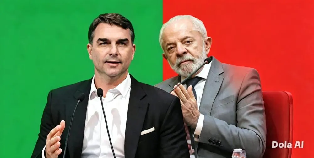 Flávio Bolsonaro e Lula da Silva em empate técnico - Foto: Reprodução