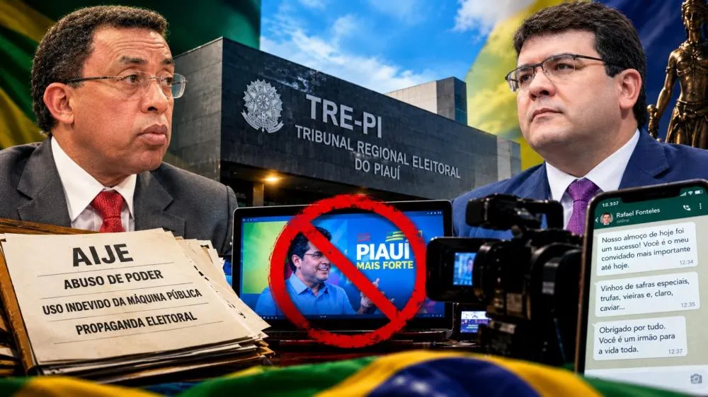 A Disputa entre Rafael e Joel chega ao TRE-PI em meio a questionamentos sobre o uso de material do Governo na campanha - Foto: Reprodução/Arte gerada por IA