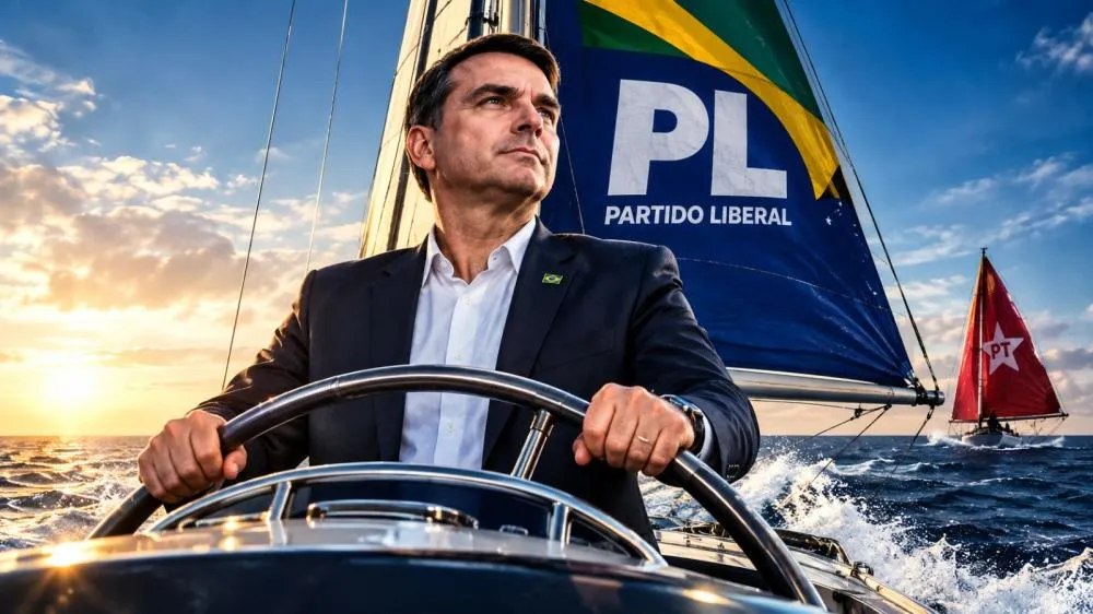 Campanha de Flavio é impulsinado pelos ventos de alianças e apoios de candidatos que perderam e governadores que venceram - Foto: Reprodução/Imagem gerada por IA