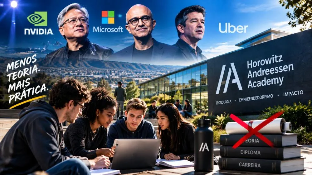 A Horowitz Andreessen Academy (HAA), visa preparar jovens para o mercado por meio de projetos práticos, contato com empresários e desenvolvimento de negócios - Foto: Reprodução