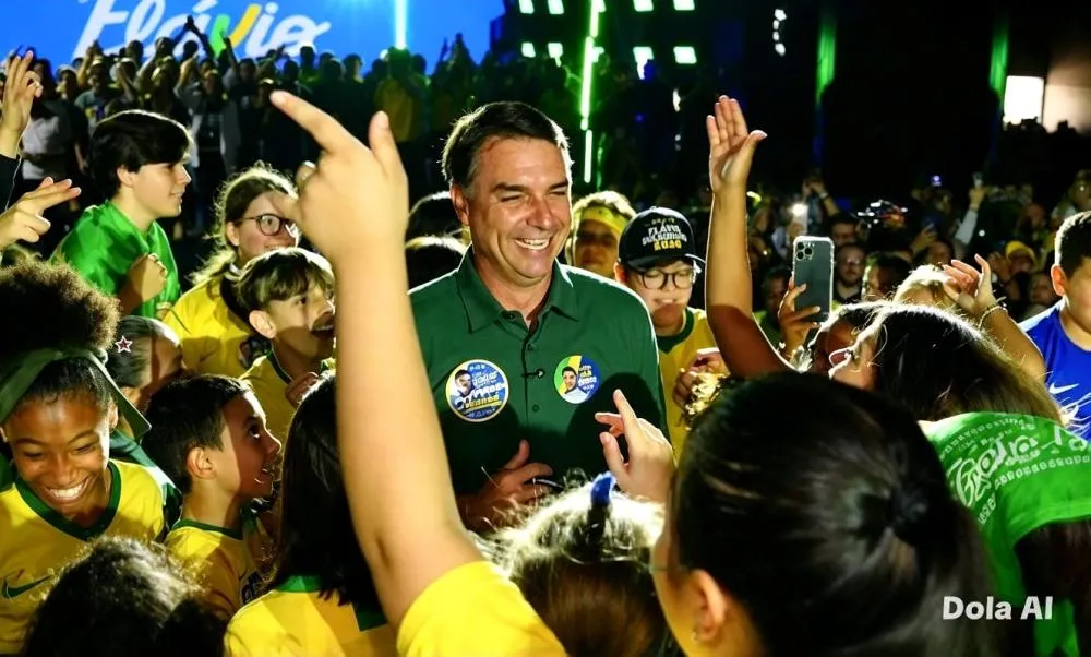 O candidato Flávio Bolsonaro tem motivo de sobra para sorrir - Foto: Reprodução