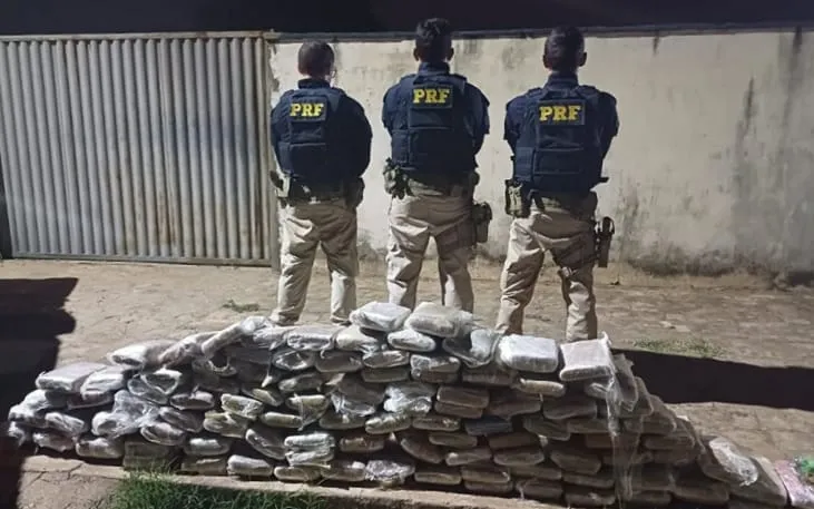 PRF apreende caminhão carregado com cera de abelha e 100 kg de skunk no Piauí