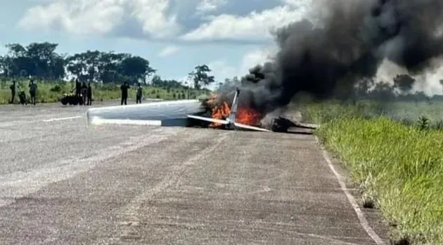 Chamas na pista: Pouso de emergência termina em incêndio em Minas Gerais