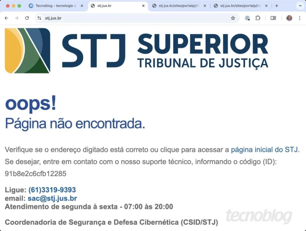 STJ sofre ataque cibernético e fica fora do ar por 48 horas