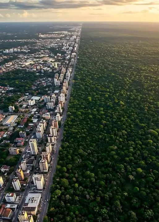 A fronteira invisível entre Manaus e a Amazônia: realidade ou ilustração digital?