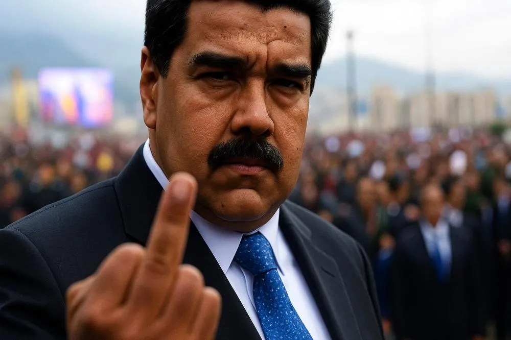 Ditador Maduro mostra o dedo do meio e demite fotógrafo que fez a foto