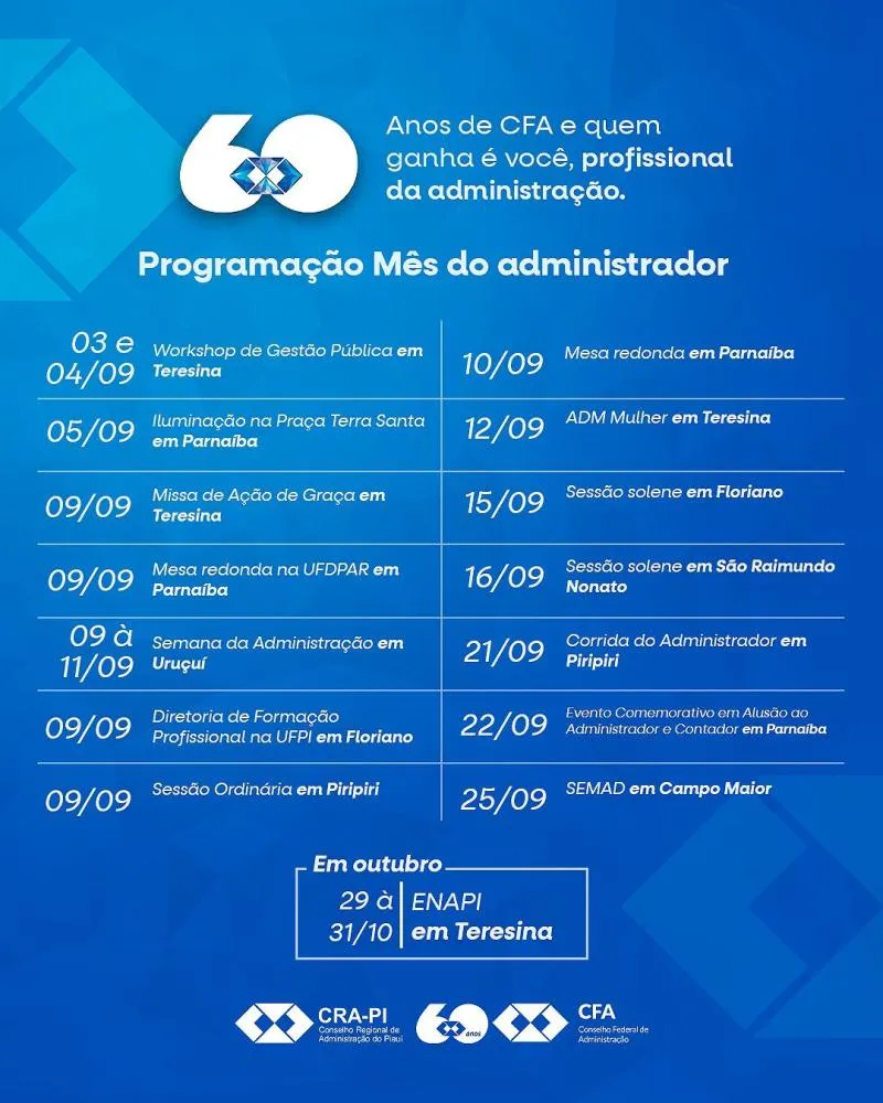 60 anos da Administração: CRA Piauí promove mês de celebrações e debates