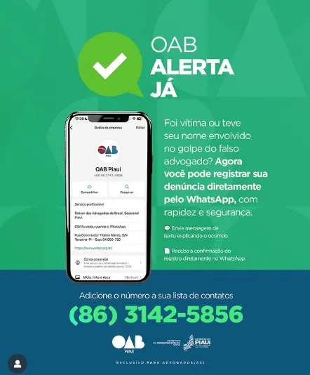 OAB Alerta Já! A advocacia na linha de frente contra o golpe do falso advogado