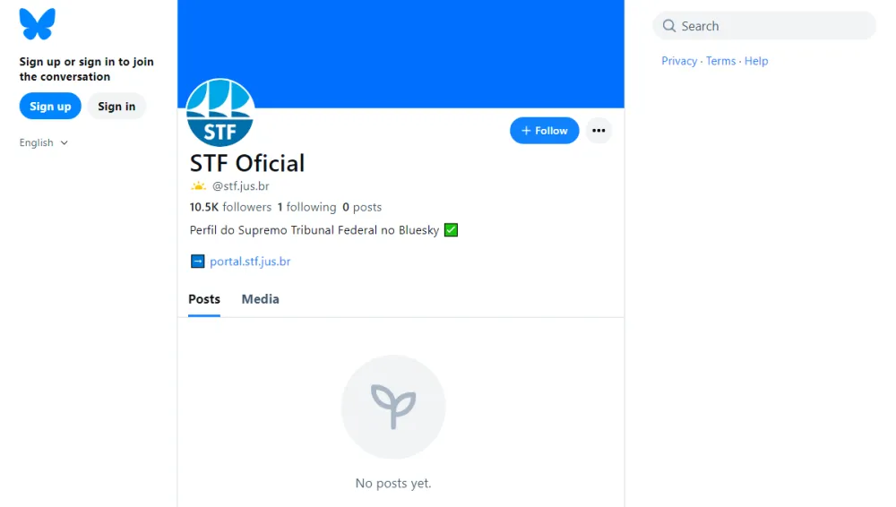 STF cria perfil na BlueSky, rede que ainda não tem representante legal no Brasil