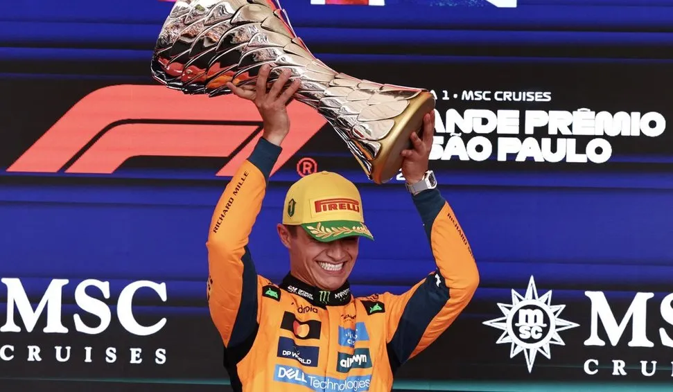Norris vence GP de São Paulo após caos na largada e show de ultrapassagens de Verstappen
