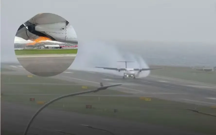 Pouso de emergência na Nova Zelândia: ATR 72 da Air New Zealand enfrenta incêndio no motor