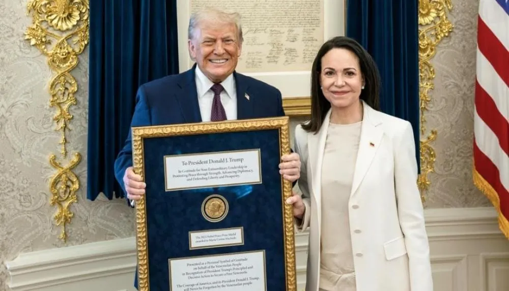 Medalha, silêncio e poder: o recado político de María Corina a Trump e o futuro da Venezuela