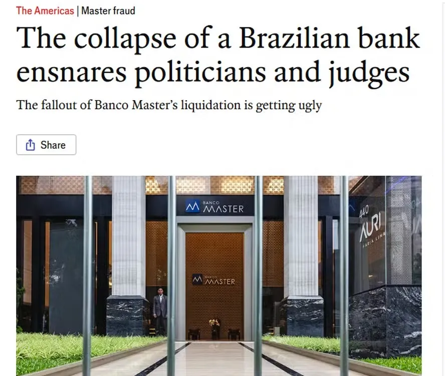 O escândalo do Banco Master vira manchete mundial