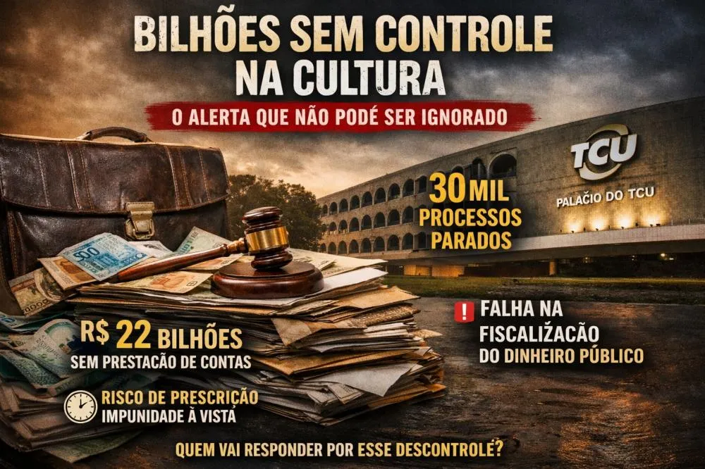 Bilhões sem controle, o retrato incômodo da cultura sob suspeita administrativa