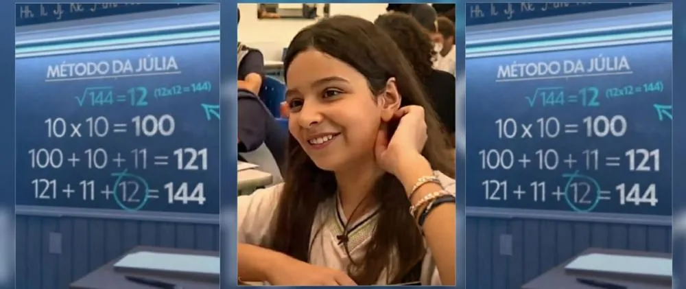 Mineira de 11 anos surpreende ao criar método mais simples para calcular raiz quadrada