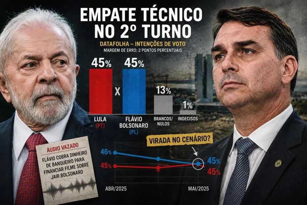 Flávio e Lula empatam e acirram guerra política rumo ao Planalto