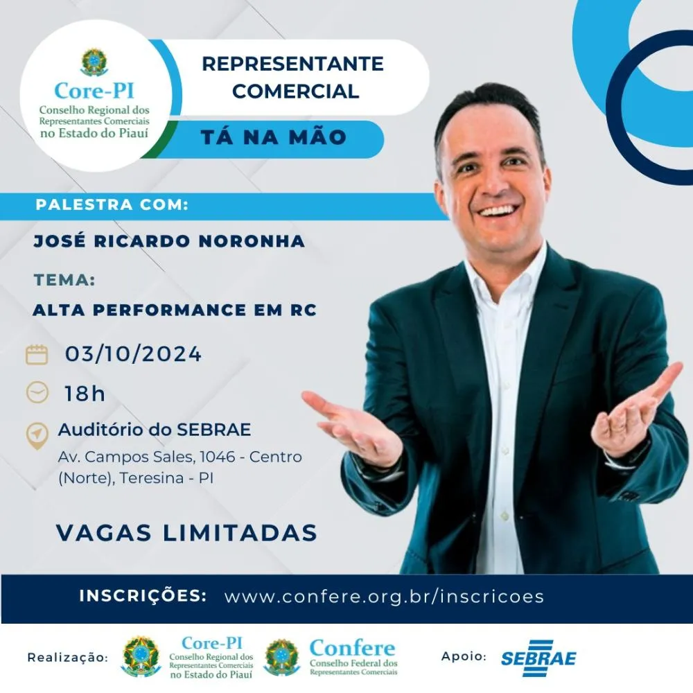 CORE-PI promove palestra em comemoração ao 'Dia Panamericano do Representante Comercial'